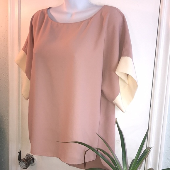 Zara Blush Pink and Cream Top Size Small - Picture 3 of 11